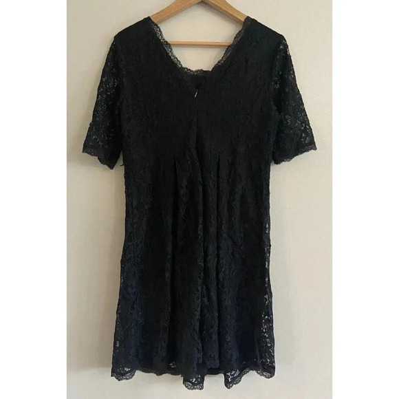 NWT Motherhood Maternity Dress Black Lace Fit Flare Medium M New - Picture 2 of 4